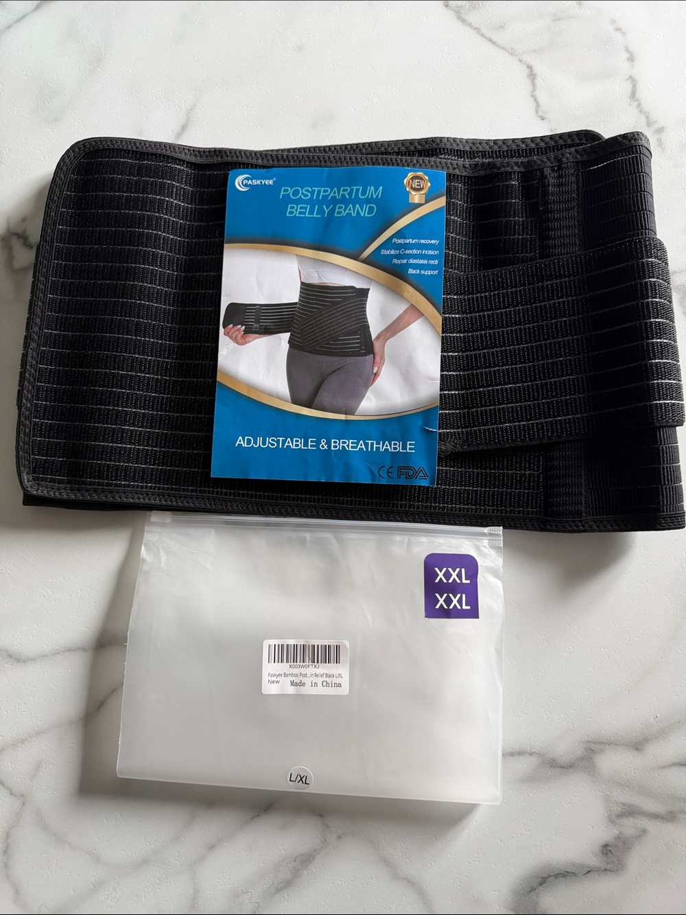 Postpartum Belly Band Support Wrap - Black by